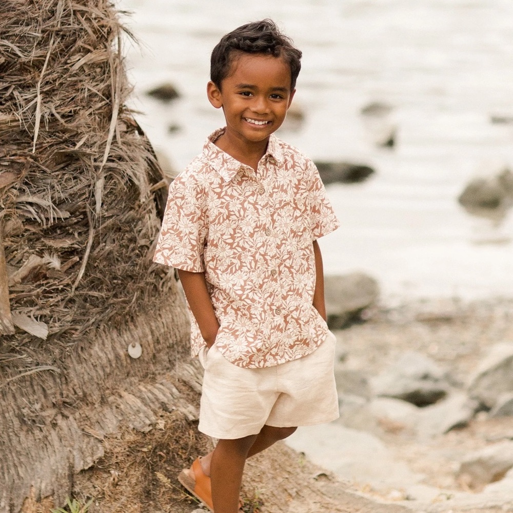 Rylee + Cru Collared Shirt Plumeria